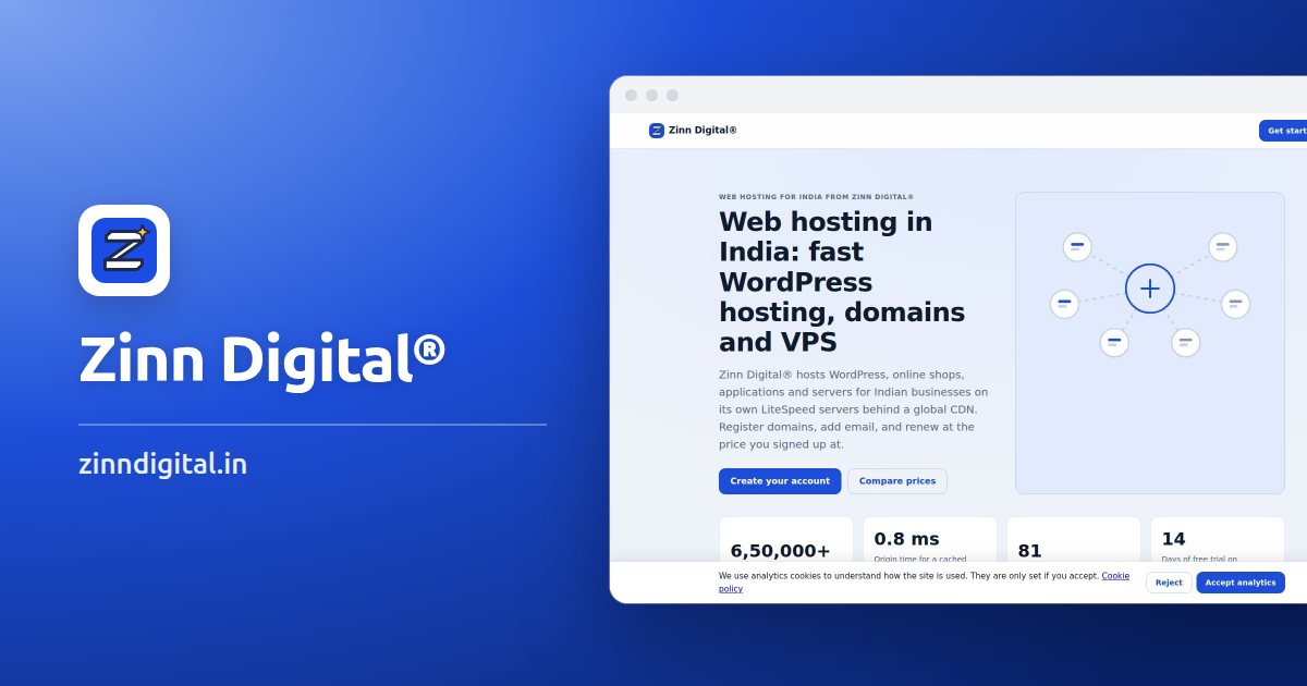 Web hosting in India: fast WordPress hosting, domains and VPS — Zinn ...